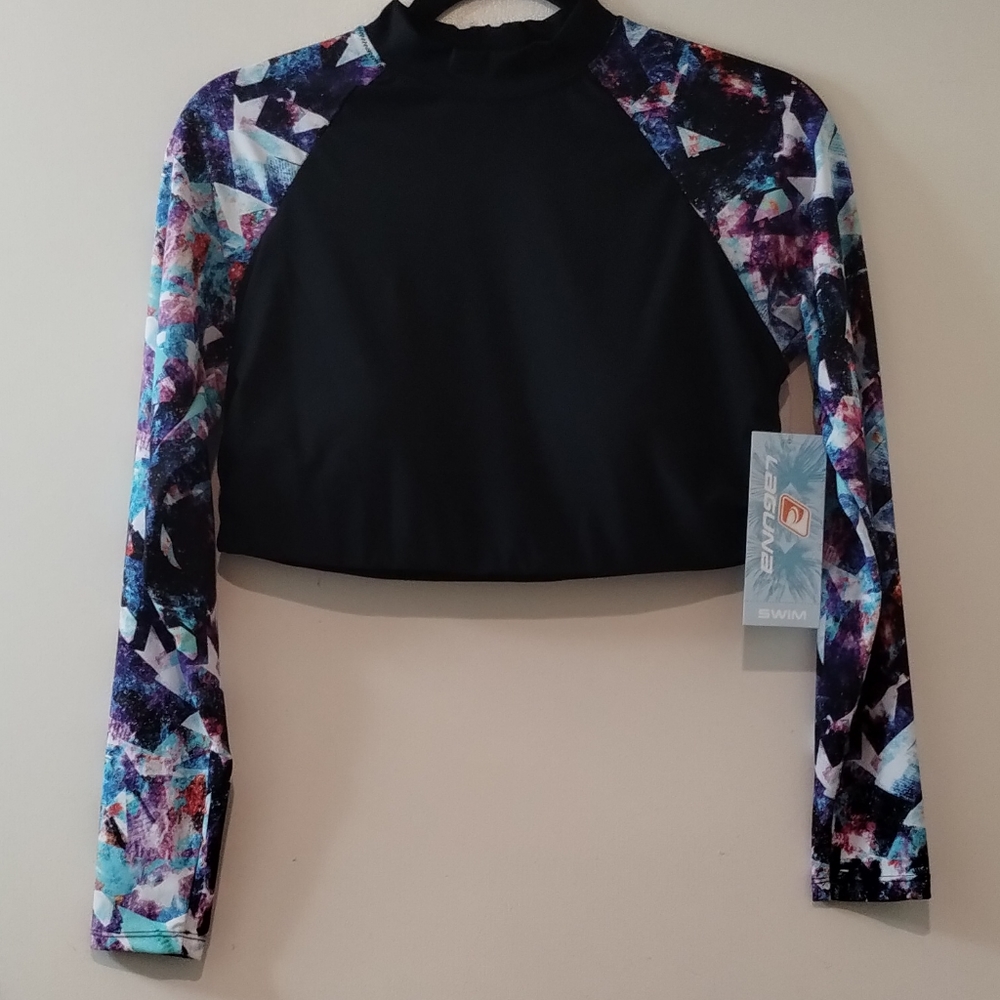 Laguna Swimwear Top Long Sleeve Size L (12-14) nwt